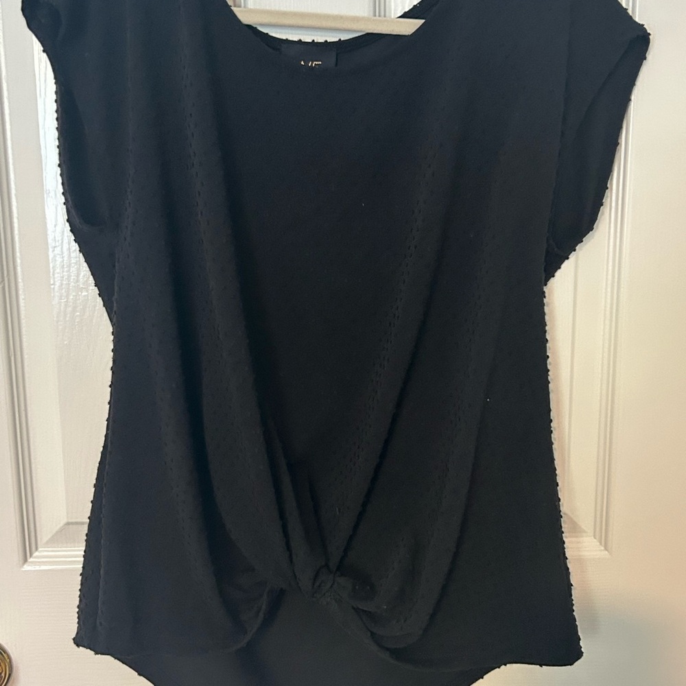 W5 Black Textured Blouse